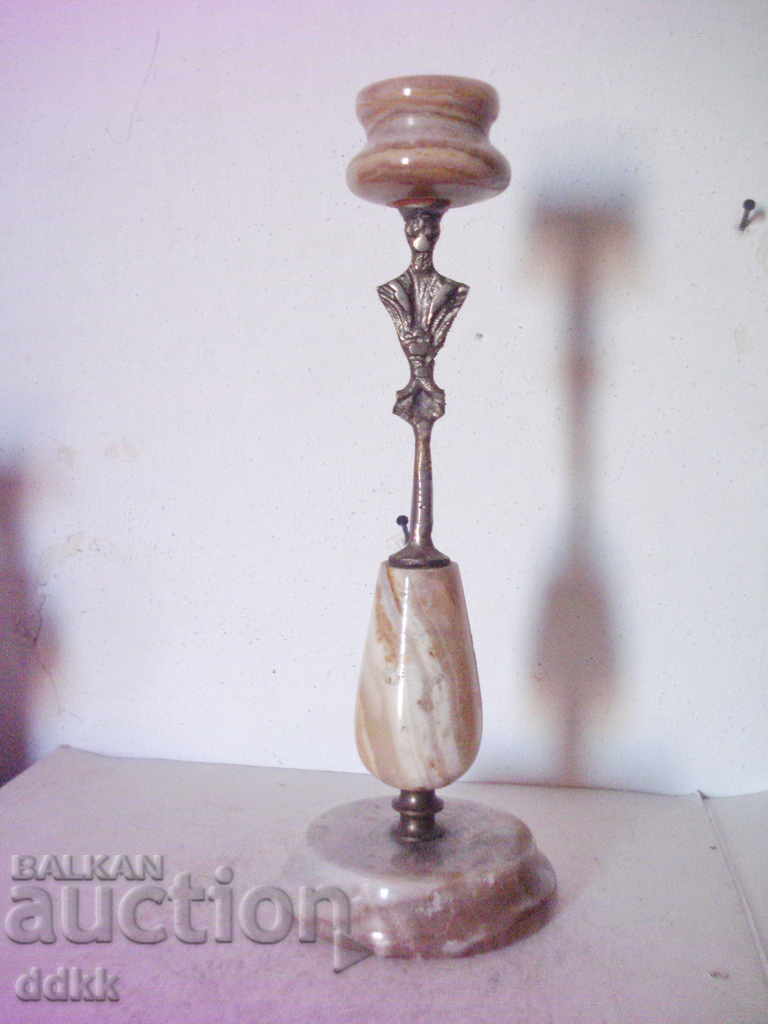 Old candlestick with marble