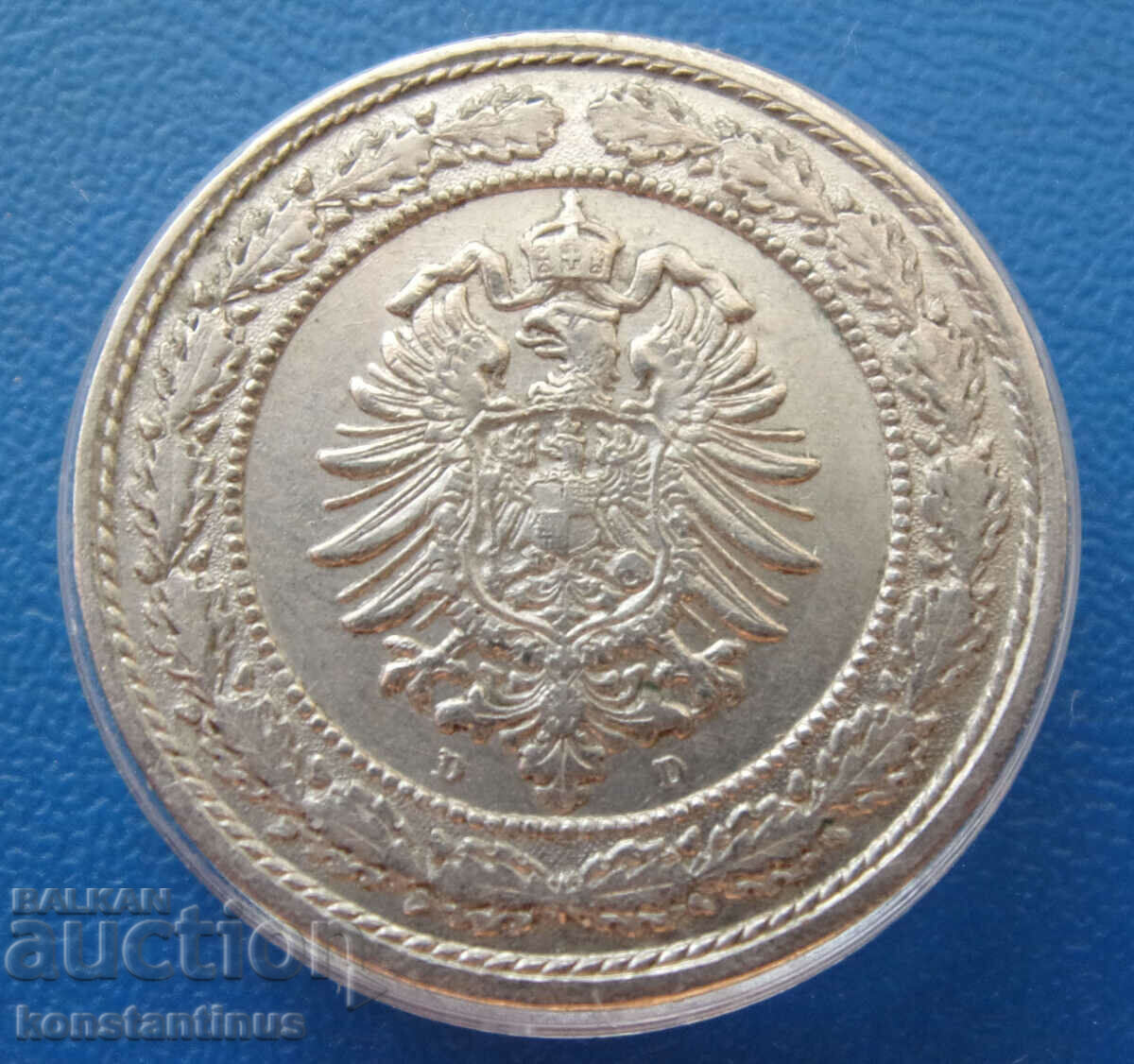 Germany 20 Pfennig 1887 D RR Rare UNC