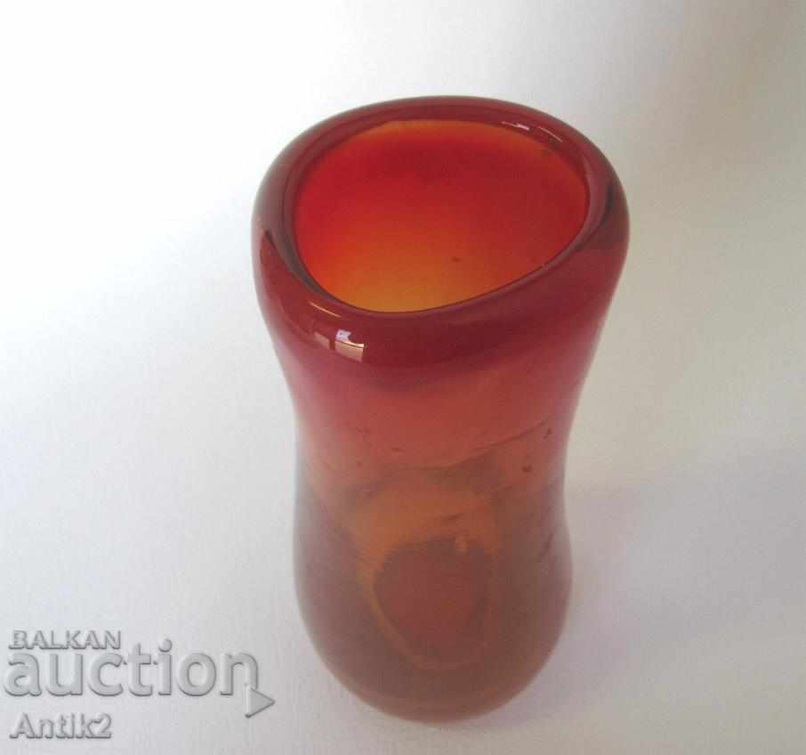 Auction Crystal Glass Massive Vase Auction Crystal Glass Massive Vase