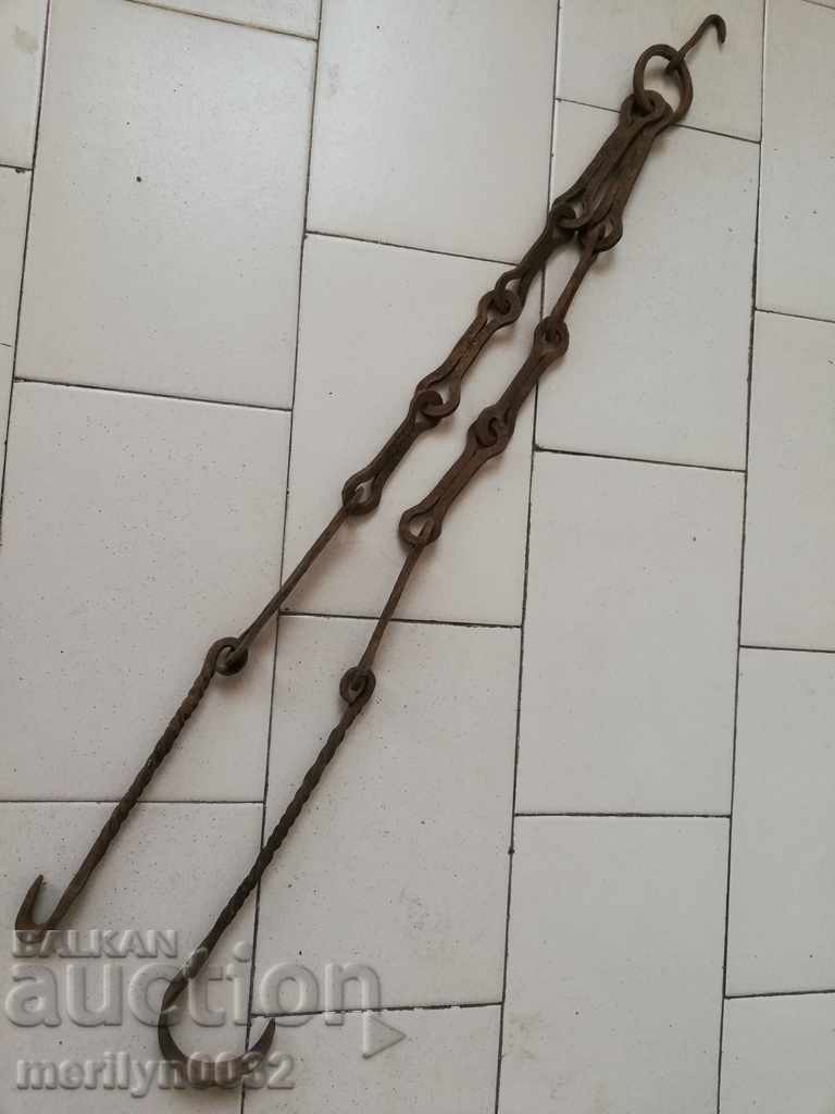 Old forged chain with hook, hearth for hearth chain hook with price 48.00 BGN | € 24.54 Old forged chain with hook, hearth for hearth chain hook with price 48.00 BGN | € 24.54