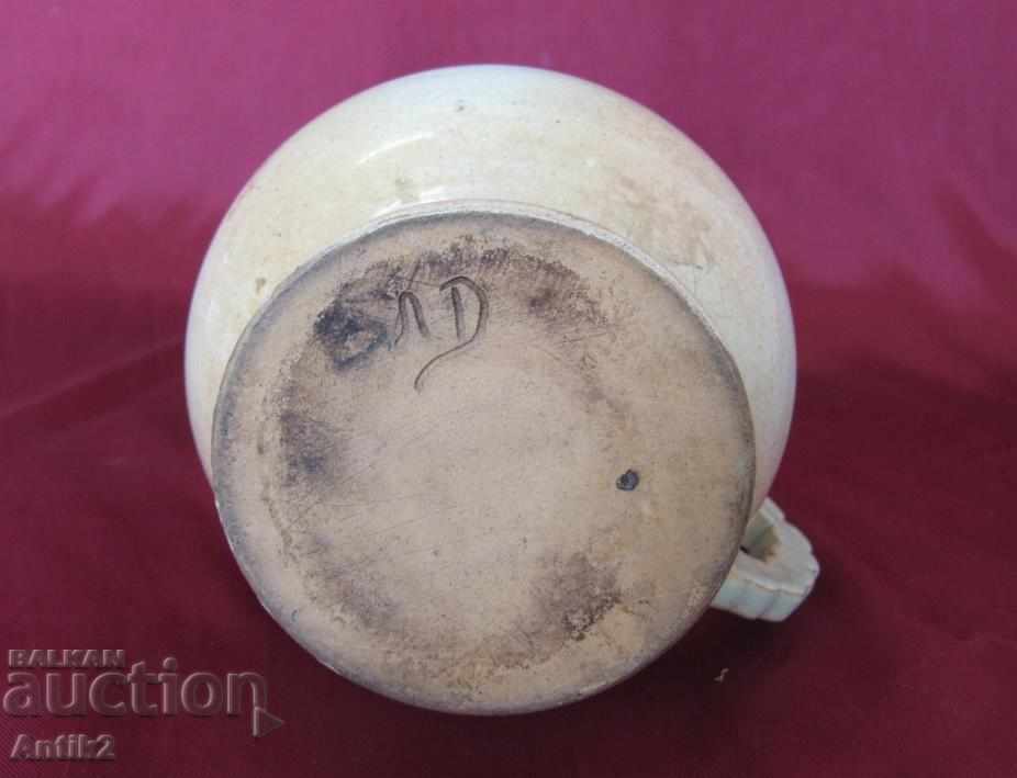 50s Ceramic Author Cane, Signed - 6