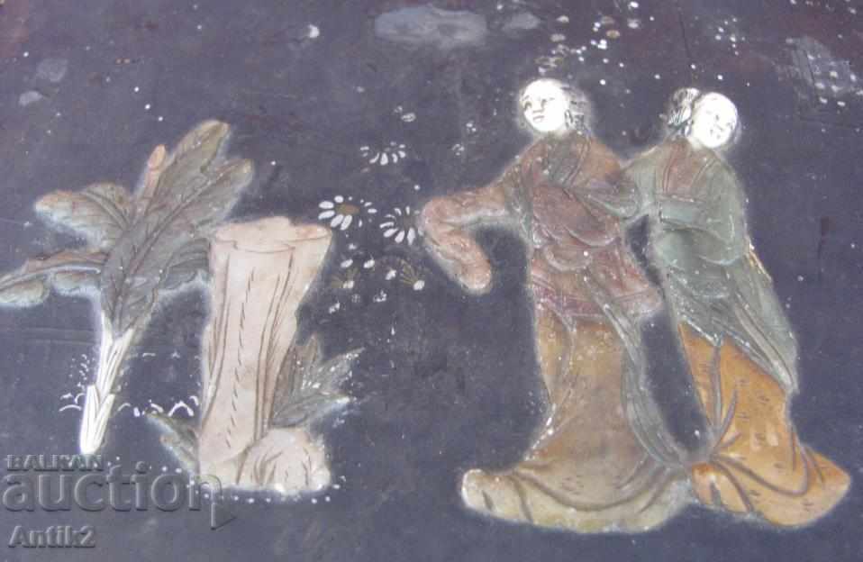 19th century Japanese Wooden Box of mother of pearl and nephrite - 5 19th century Japanese Wooden Box of mother of pearl and nephrite - 5