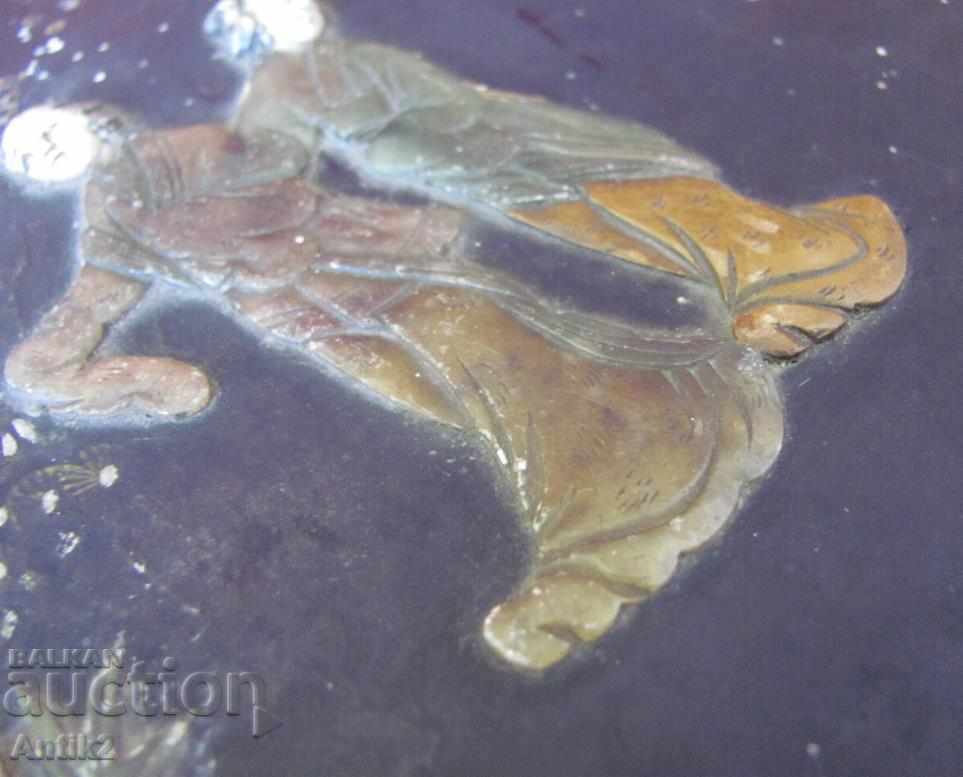 19th century Japanese Wooden Box of mother of pearl and nephrite - 6 19th century Japanese Wooden Box of mother of pearl and nephrite - 6