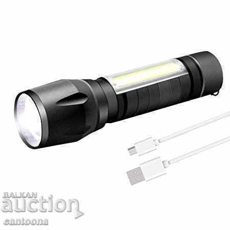 2 in 1 mini flashlight and POLICE lamp with ZOOM and USB charging with price 7.50 BGN | € 3.83 2 in 1 mini flashlight and POLICE lamp with ZOOM and USB charging with price 7.50 BGN | € 3.83