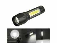 2 in 1 mini flashlight and POLICE lamp with ZOOM and USB charging