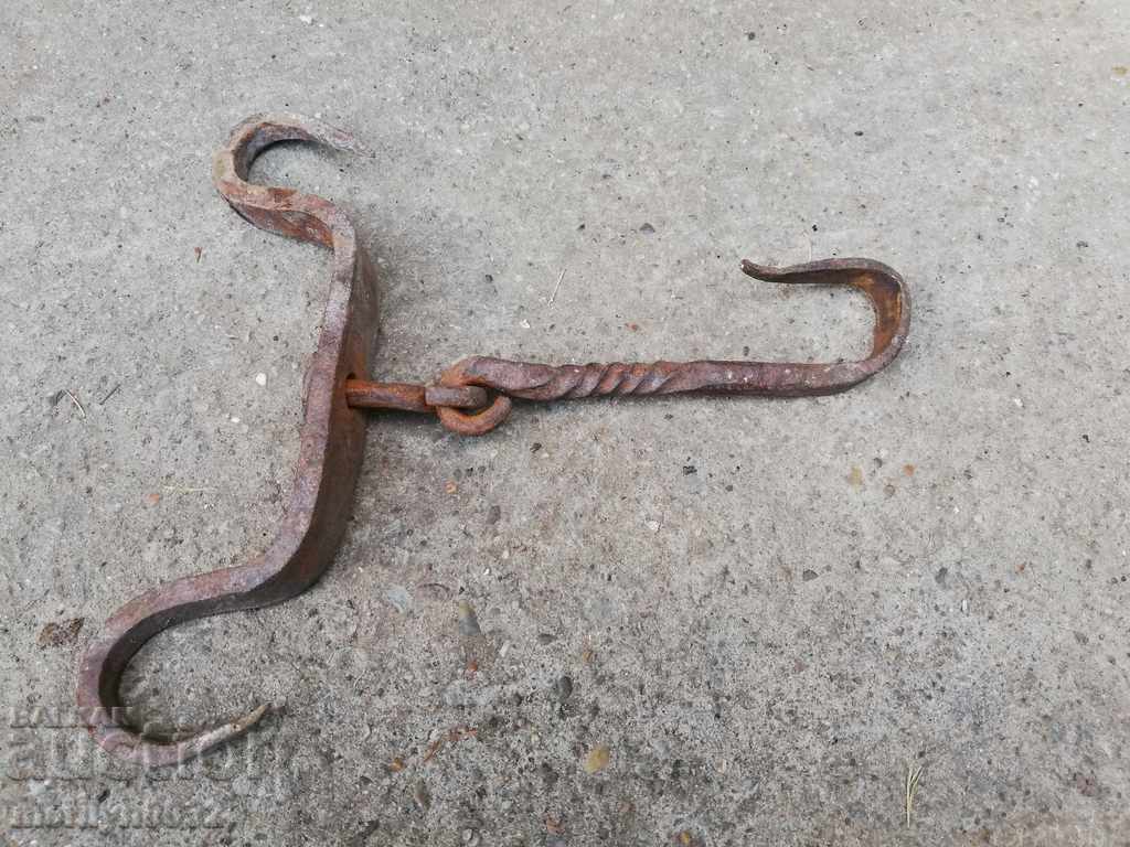 An old forged scraping hook, double twin - 5 An old forged scraping hook, double twin - 5