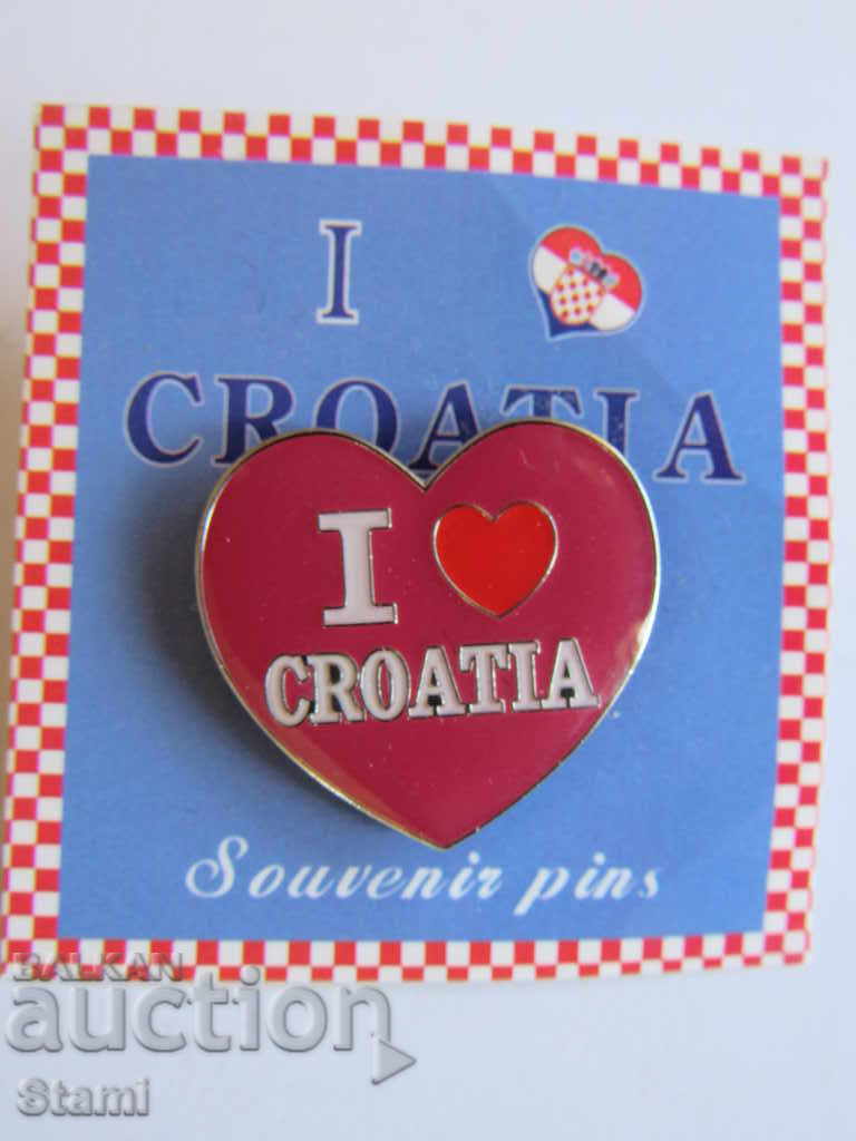 Значка - I Love Хърватска