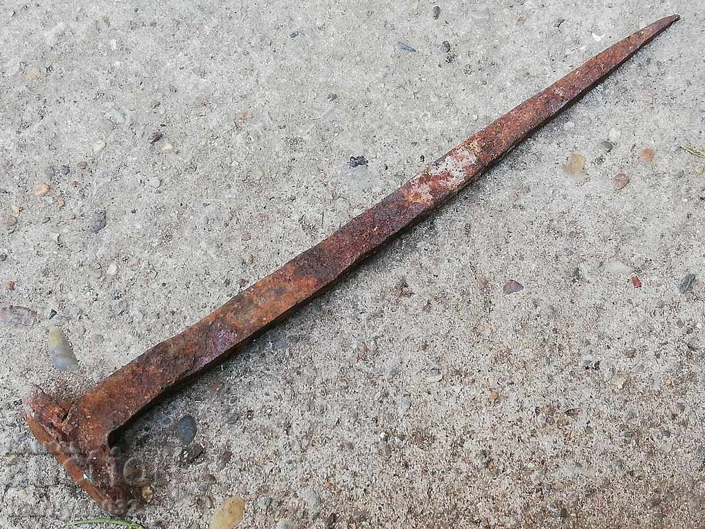 Auction Huge old forged nail, wrought iron, spit, four grams Auction Huge old forged nail, wrought iron, spit, four grams