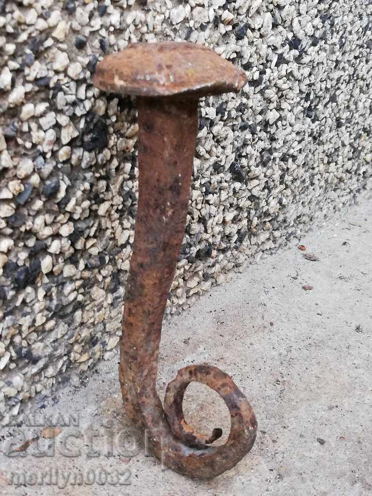 Auction Huge old forged nail, wrought iron, spit, four grams Auction Huge old forged nail, wrought iron, spit, four grams