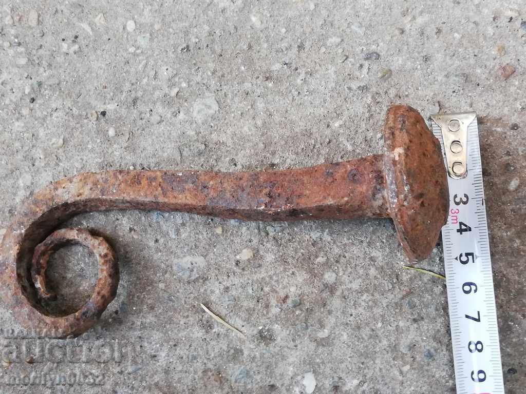 Huge old forged nail, wrought iron, spit, four grams - 6 Huge old forged nail, wrought iron, spit, four grams - 6