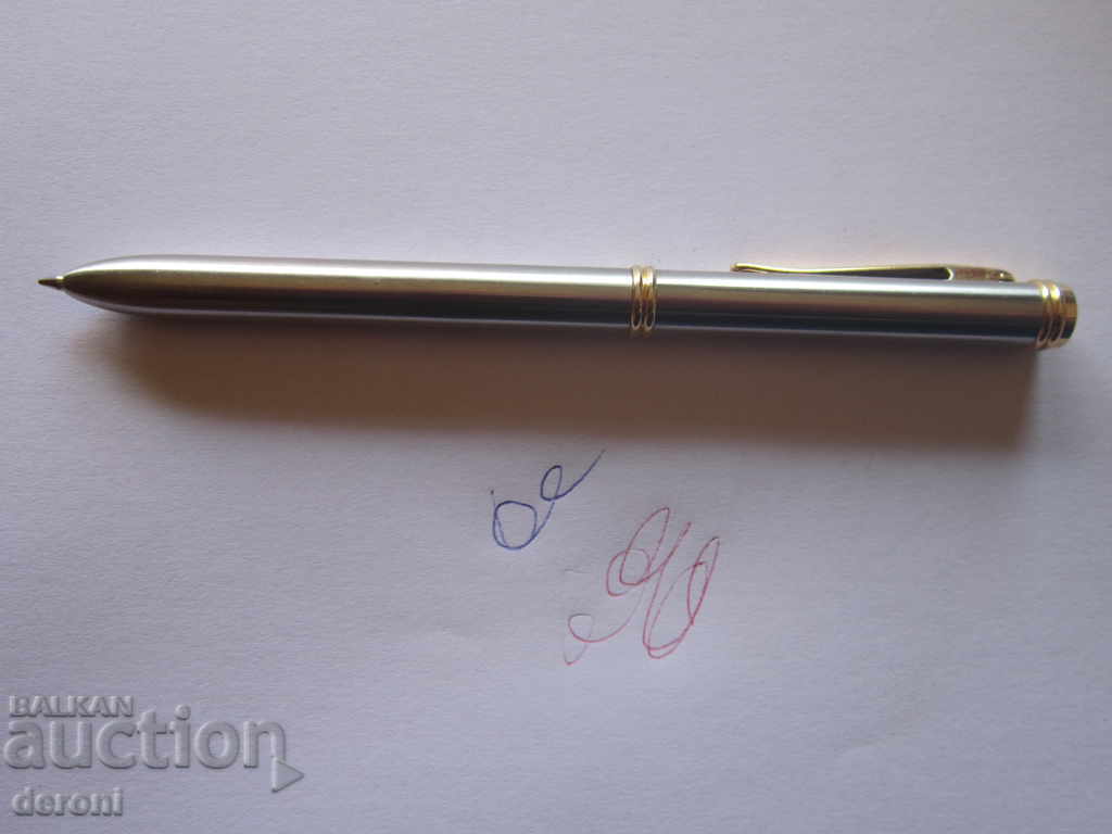 Немска позлатена химикалка химикал писалка два цвята с цена 10.00 лв. | € 5.11 Немска позлатена химикалка химикал писалка два цвята с цена 10.00 лв. | € 5.11