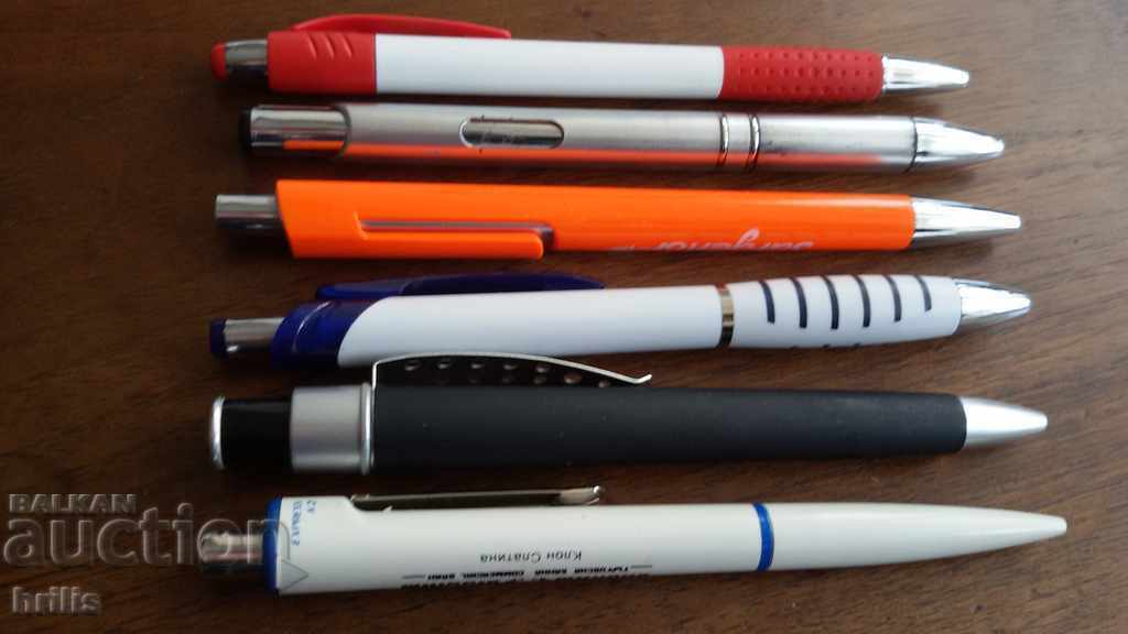 Ball point pens 6 pieces 1 with price 5.00 BGN | € 2.56