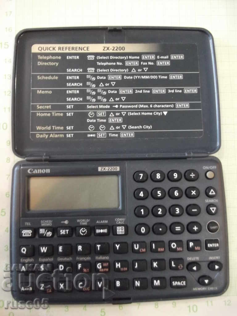 Organizer '' CANON - ZX - 2200 '' working