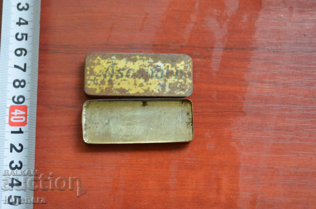 OLD METAL BOX, MEDICINE BOX FOR ASCOPHEN