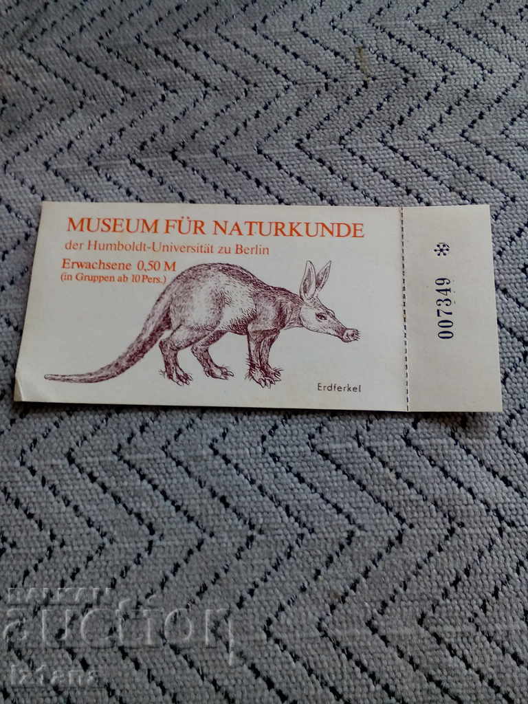Old ticket to the museum