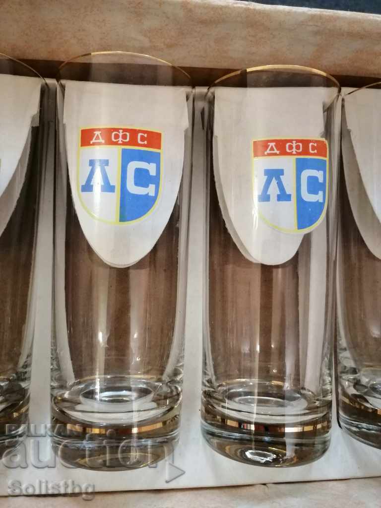 Service glasses Levski Spartak. - 6 Service glasses Levski Spartak. - 6