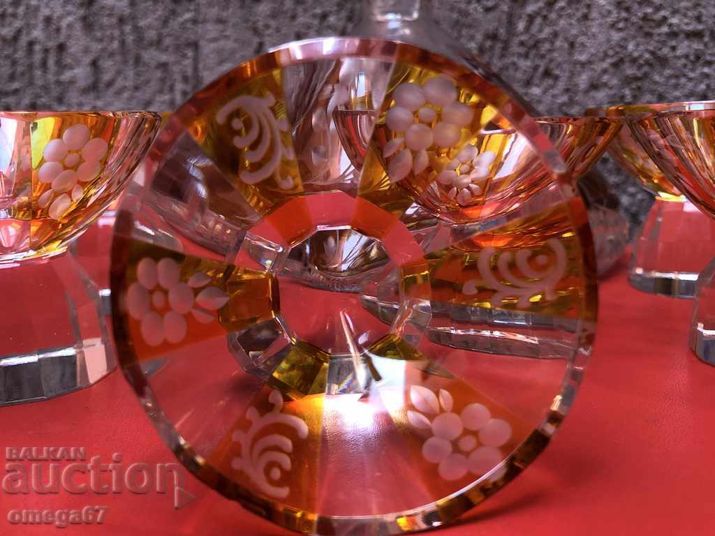 Auction Crystal Alcohol Service Bohemia Auction Crystal Alcohol Service Bohemia