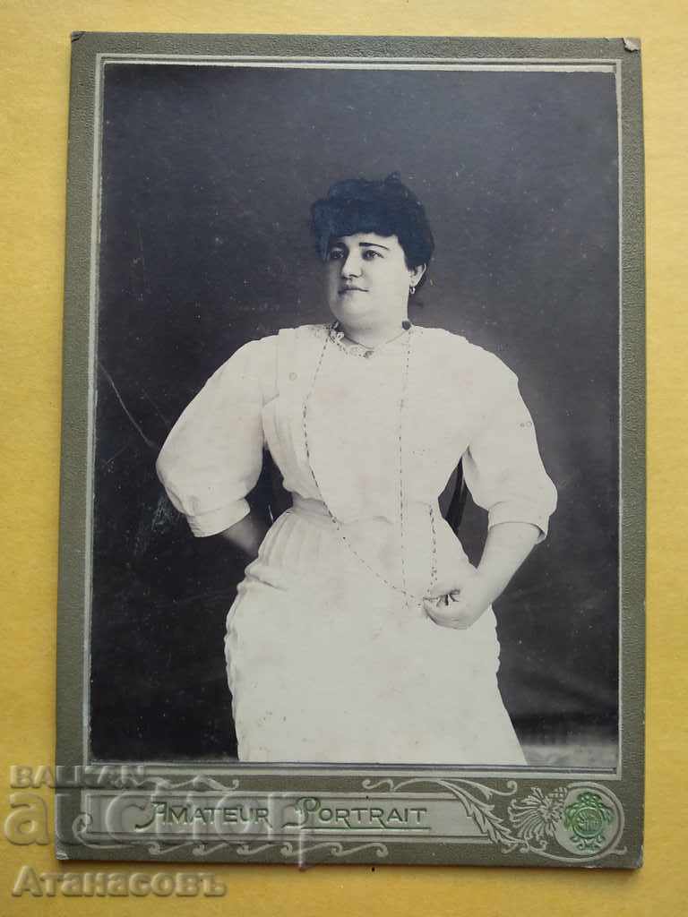 Снимка картон Фотография Amateur Portrait 1908 г.