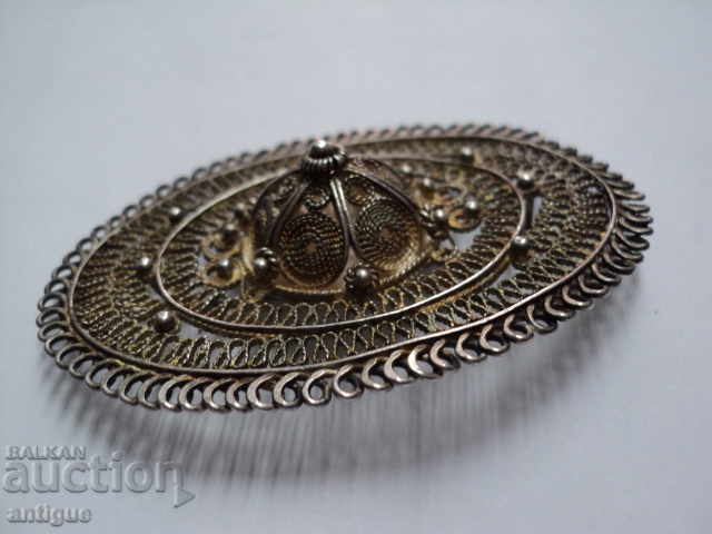 VINTAGE SILVER SILVER FILIGREE BROOCH - 6