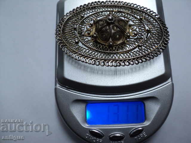 VINTAGE SILVER SILVER FILIGREE BROOCH - 7