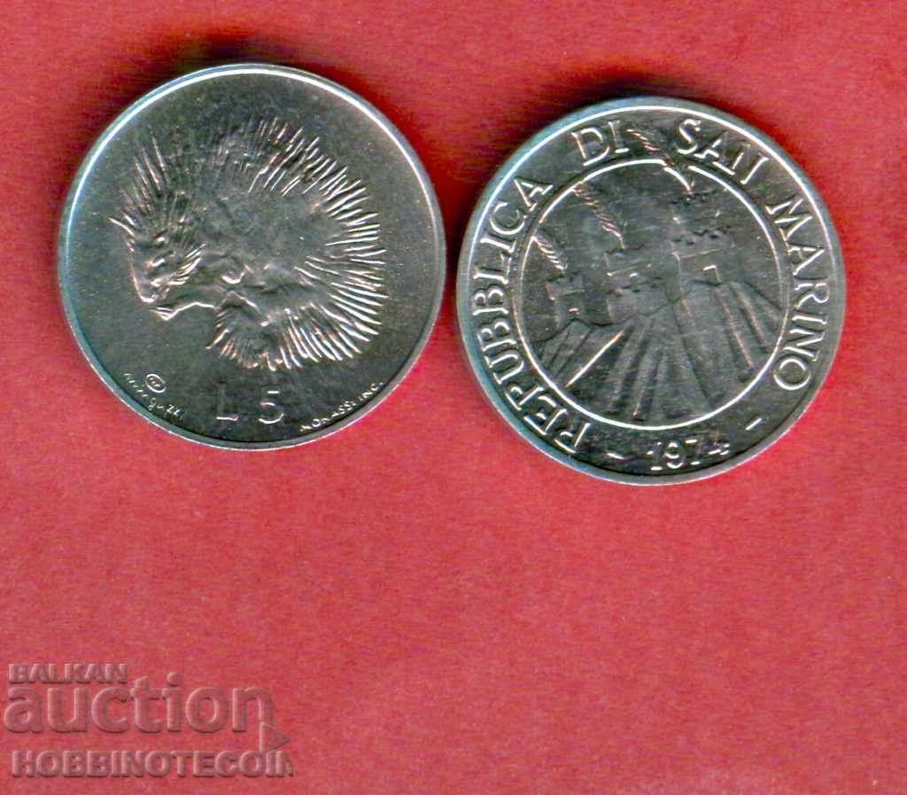 SAN MARINO San Marino 5 Lire TARALEJ issue 1974 NEW UNC SAN MARINO San Marino 5 Lire TARALEJ issue 1974 NEW UNC