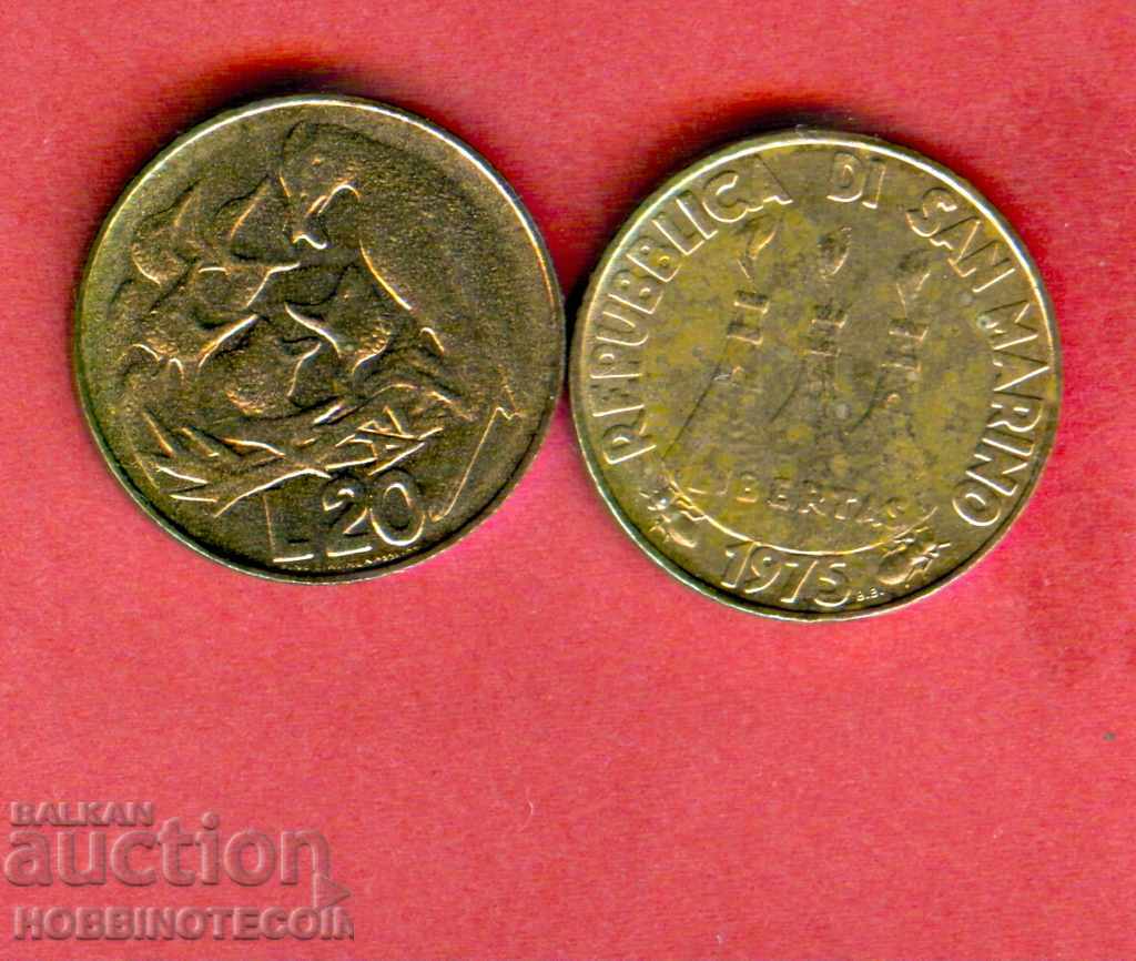 SAN MARINO 20 Lire BIRD issue 1975 NEW UNC SAN MARINO 20 Lire BIRD issue 1975 NEW UNC