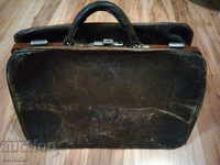 Very old antique leather suitcase