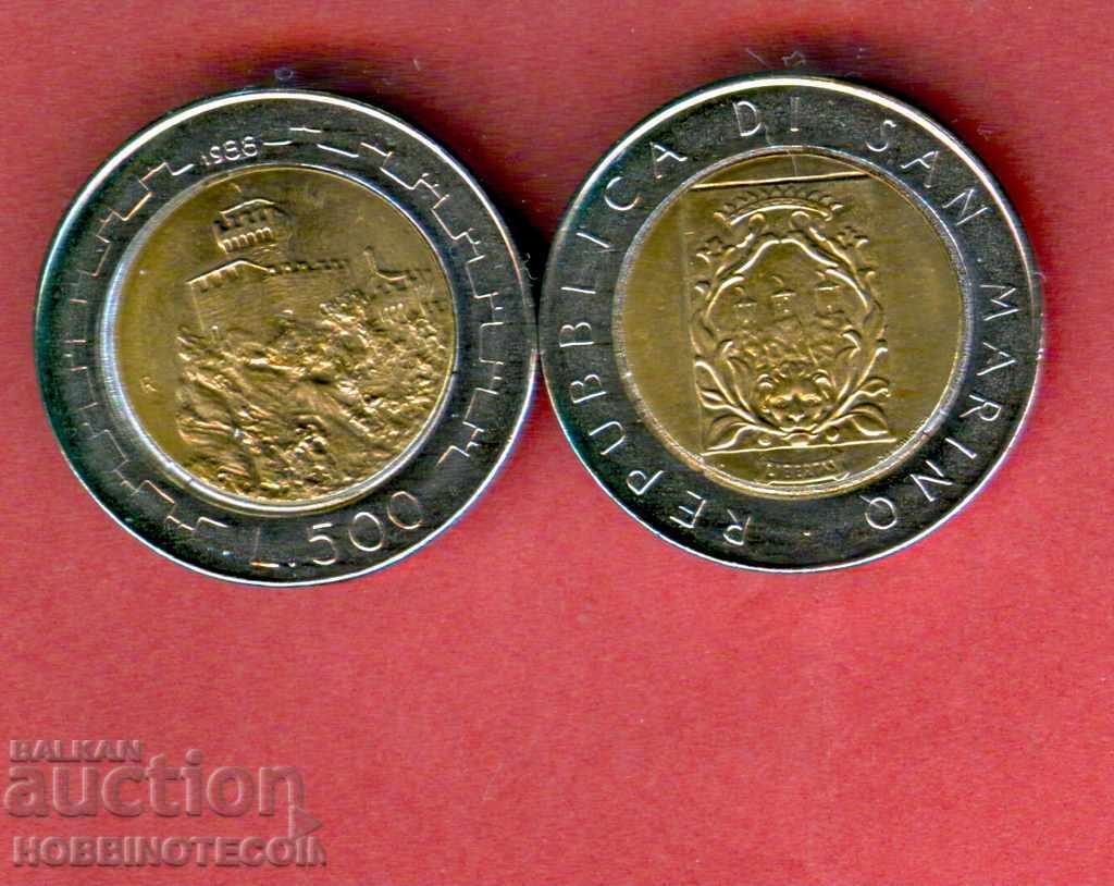 SAN MARINO 500 Lire issue 1988 NEW UNC BIMETAL SAN MARINO 500 Lire issue 1988 NEW UNC BIMETAL