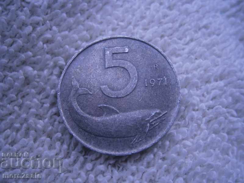 5 LEI 1971 ITALY - THE COIN