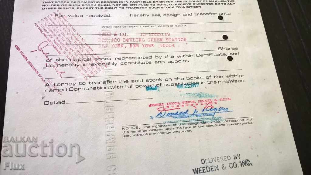 Share certificate International Tel. & Tel. Corp. | 1977 - 6 Share certificate International Tel. & Tel. Corp. | 1977 - 6