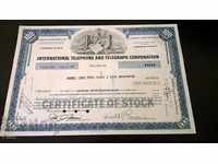 Share certificate International Tel. & Tel. Corp. | 1977