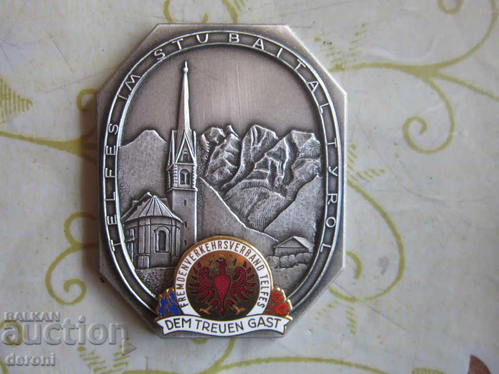 Auction Silver plated German medal Tyrol plaque with box 3 Auction Silver plated German medal Tyrol plaque with box 3