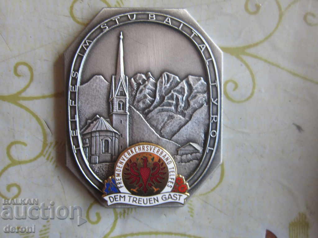 Silver plated German medal Tyrol plaque with box 3 - 5 Silver plated German medal Tyrol plaque with box 3 - 5