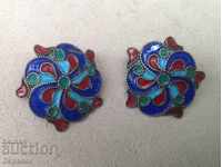 Ancient Silver 900 Earrings with Enamel Clip