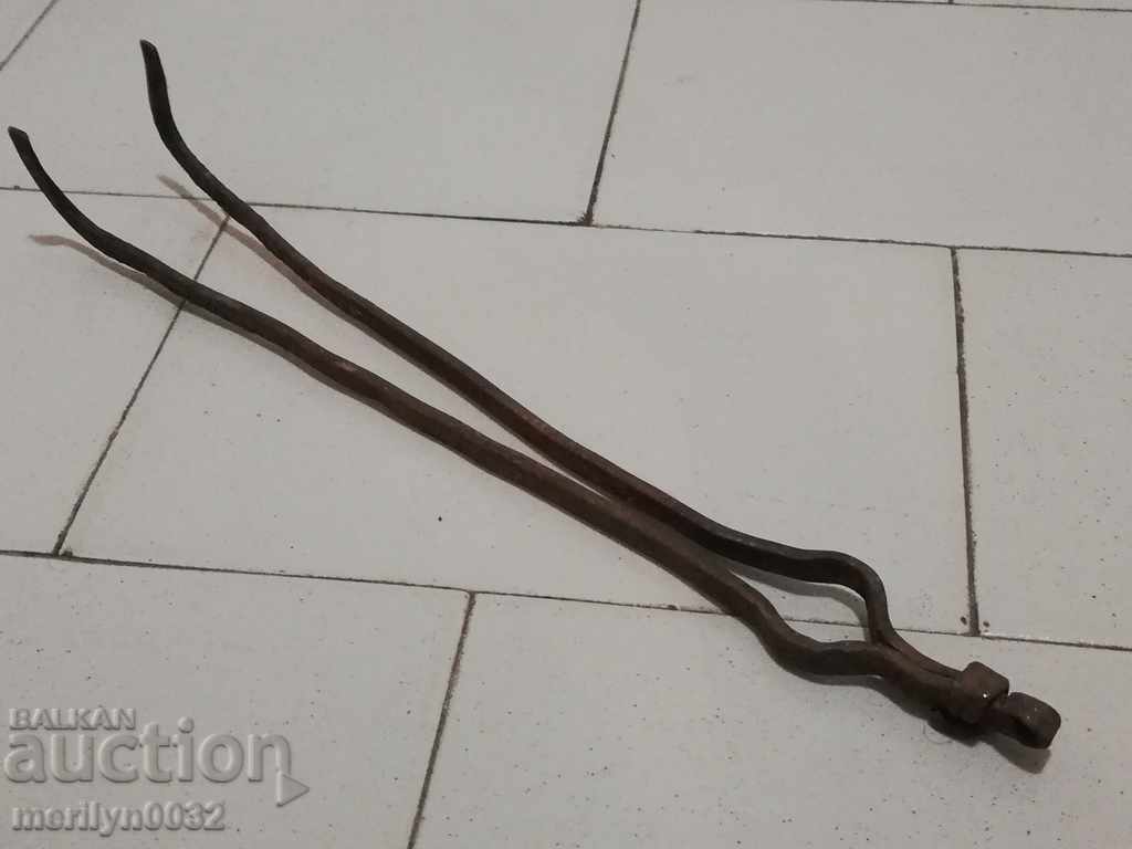 Old dilaf, tongs, wrought iron for oven - 7