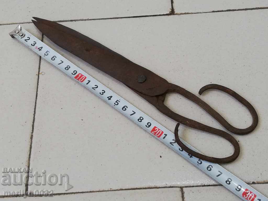 Auction Old forged scissors, wrought iron Auction Old forged scissors, wrought iron