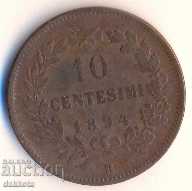 Italia 10 solide 1894R, rare