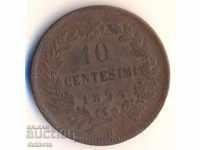 Италия 10 чентизими 1894R, рядка