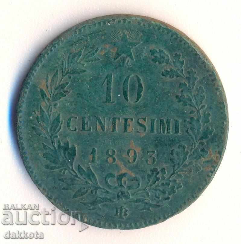 Italia 10 numărare 1893BI