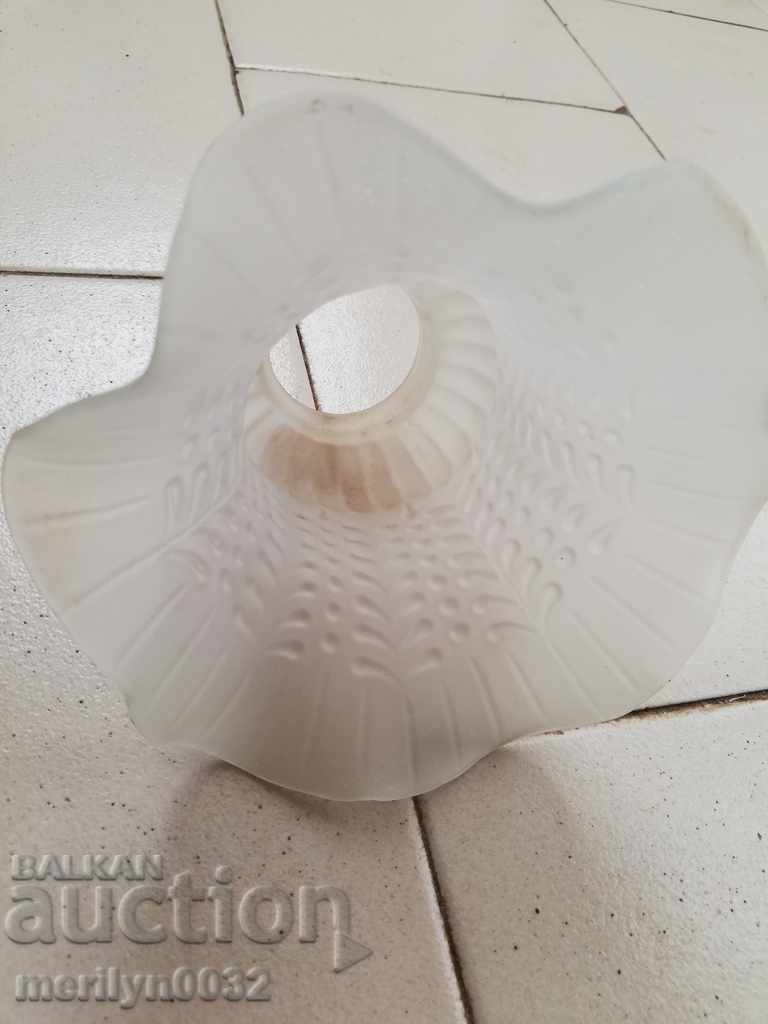 Auction  Old glass shade, lamp, lamp, chandelier lantern