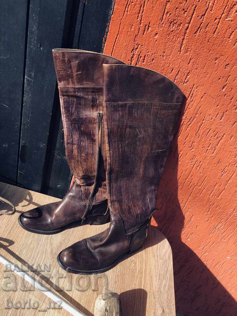 9773. WOMEN'S LEATHER BOTS 36 NUMBER ITALY ITALY - 5 9773. WOMEN'S LEATHER BOTS 36 NUMBER ITALY ITALY - 5