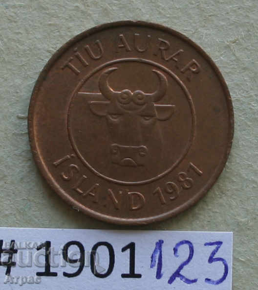 10 aur 1981 Iceland with price € 0.36 | 0.70 BGN