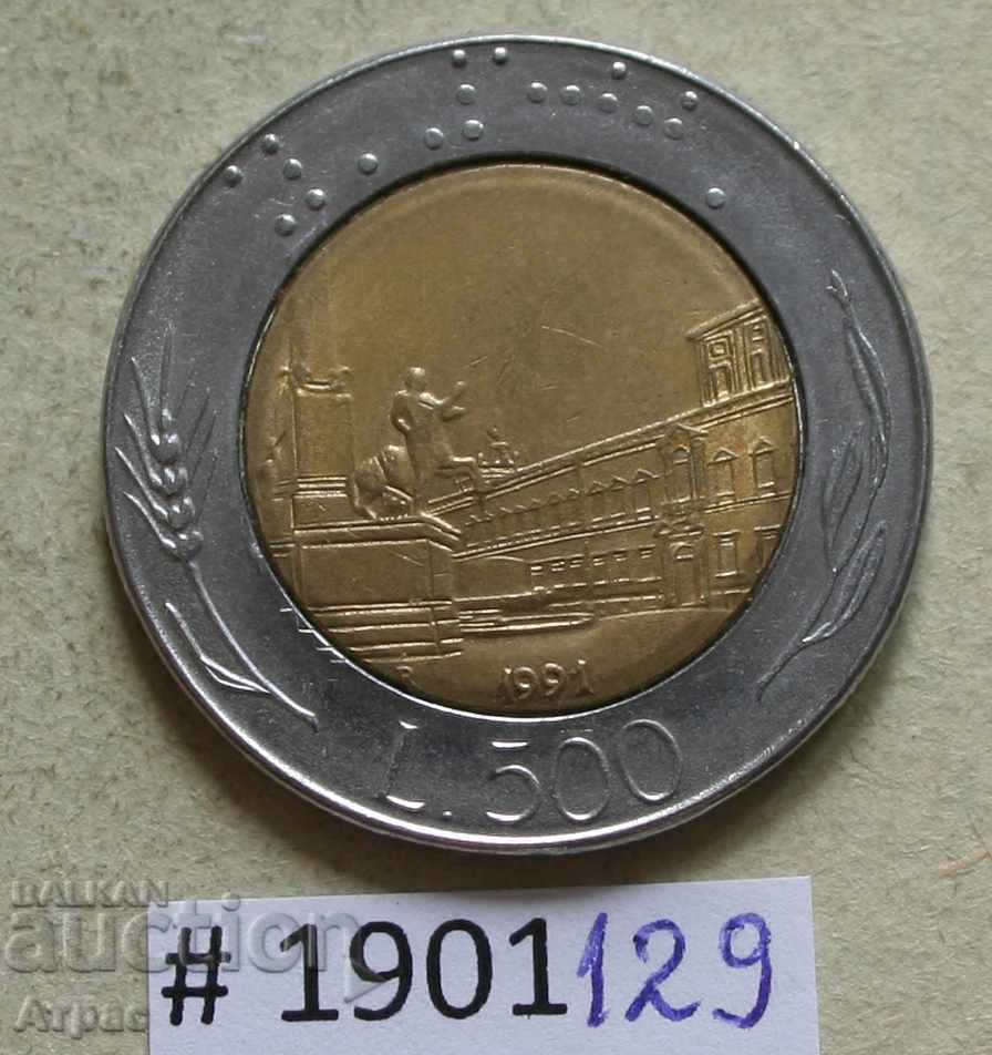 500 de lire sterline 1991 Italia