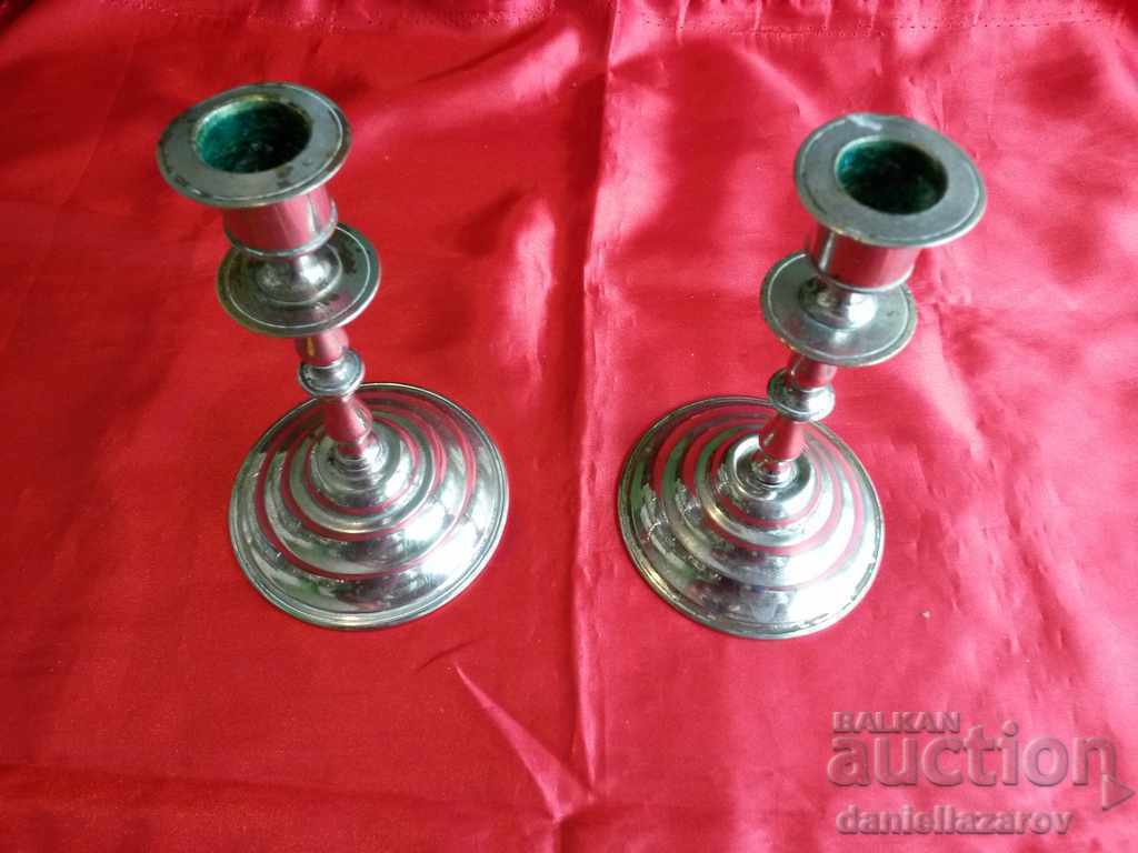 Set of Old Fireplace Candlesticks with price 36.00 BGN | € 18.41 Set of Old Fireplace Candlesticks with price 36.00 BGN | € 18.41