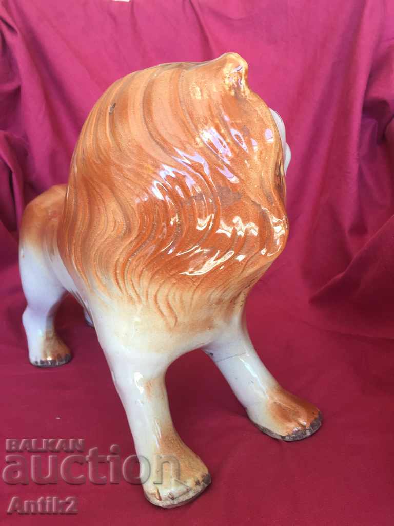 1890 Rare Large Porcelain Lion Staffordshire - 7 1890 Rare Large Porcelain Lion Staffordshire - 7