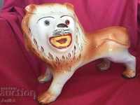 1890 Rare Large Porcelain Lion Staffordshire