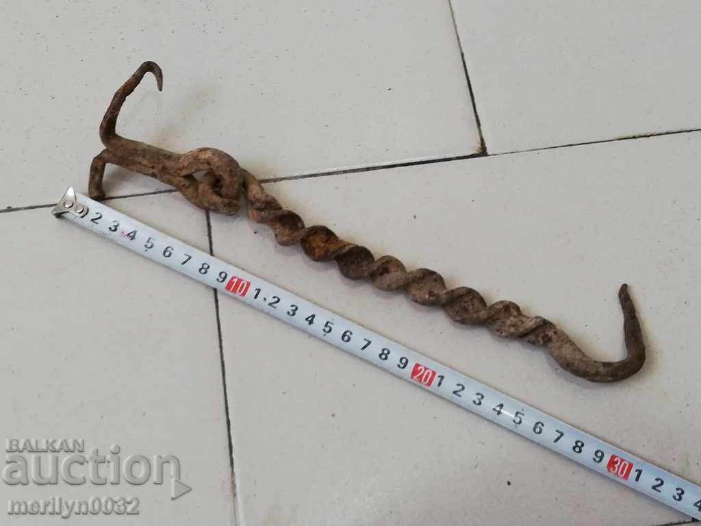 Auction An old forged hook, a lock for a lock forged iron Auction An old forged hook, a lock for a lock forged iron