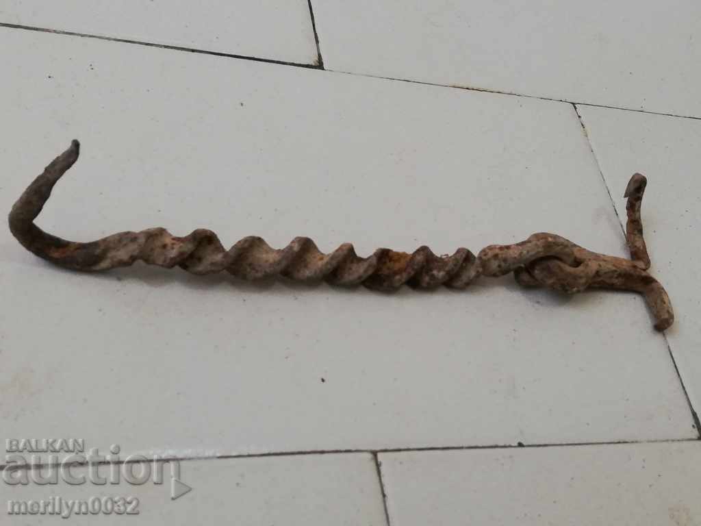 An old forged hook, a lock for a lock forged iron - 7 An old forged hook, a lock for a lock forged iron - 7