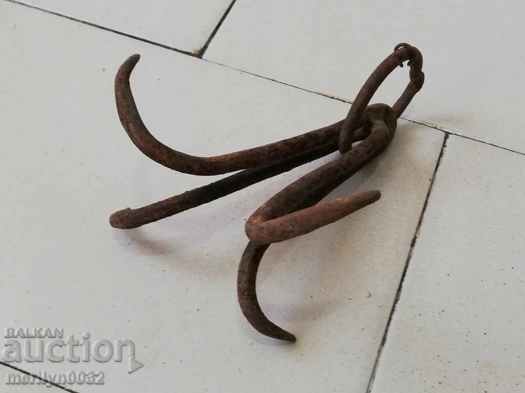 An old forged scraping hook, a quadruped neck with price 29.00 BGN | € 14.83