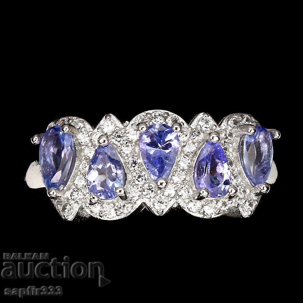 LUXURY RING WITH NATURAL TANZANITES with price 277.00 BGN | € 141.63